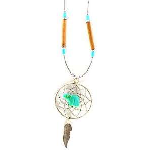   silver Hishi Southwestern Dreamcatcher Bear pendant necklaces Jewelry