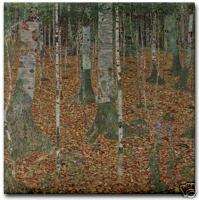 Gustav Klimt Art Deco Ceramic Tile Birch Tree Forest  