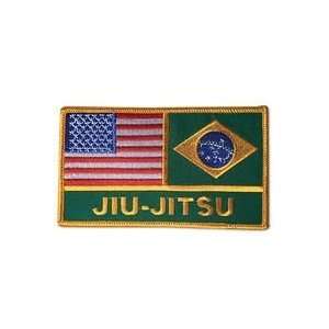 USA Brazil Jiu Jitsu Flags Patch 