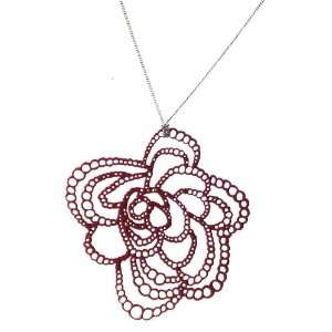    Melissa Borrell Design Lace Pop Out Pendant in Red