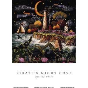 Pirates Night Cove Finest LAMINATED Print Jessica Fries 5x7  