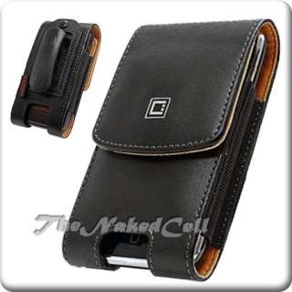for T MOBILE MYTOUCH Q MYTOUCHQ BLACK VERTICAL LEATHER CASE POUCH 