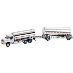   7000 3 Axle Tanker Truck w/Trailer   White/Silver: Toys & Games