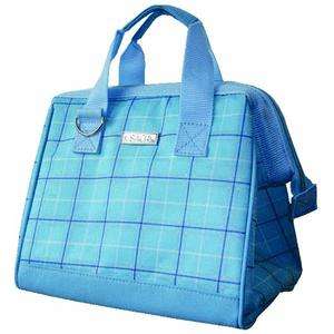 Sachi Insulated Lunch Tote Bag No. 34 032 Blue plaid  