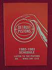 1982 83 detroit pistons basketball schedule $ 6 95  see 