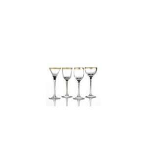   Cellar Gold Rimmed Assorted Cordial Glasses Set of 4