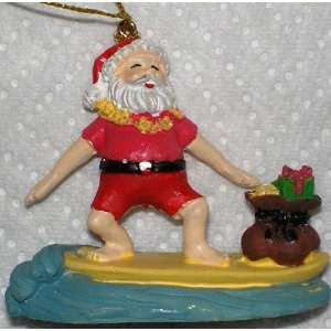  Hawaiian 3D Christmas Ornament Santa Surfing: Kitchen 