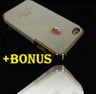   Hard Case iPhone 4 with gold chrome edge +FREE SCREEN PROTECTOR  