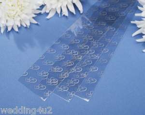 TREAT BAGS CLEAR CELLOPHANE WEDDING SILVER HEARTS 25  