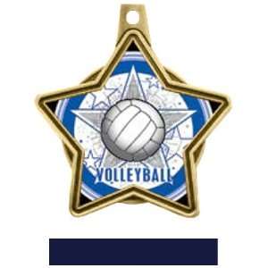  All Star Insert Custom Volleyball Medals M 5501V GOLD MEDAL / NAVY 
