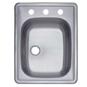   Steel Self rimming Bar Sink with 2 bar drain hole left of center, Br