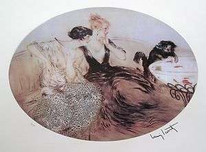 LOUIS ICART Plate Signed Limited Editon Giclee KITTEN FISHING  