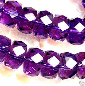 7x10mm Faceted Amethyst Roundlle Beads 25pcs  
