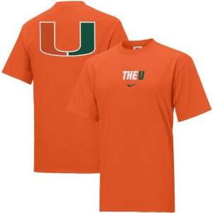   Nike Miami Hurricanes Orange Rush the Field T shirt: Sports & Outdoors