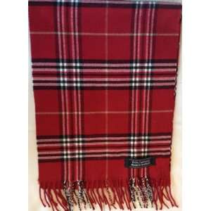   Red Plaid 100% Cashmere Tartan Scarf Made in Scotland: Everything Else