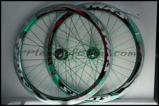 51mm Super Deep V Fixie Bike Wheelset Wheels Rims Green  