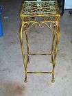 ANTIQUED METAL PLANT STAND!!! PATINA & TURQUOISE (LB)