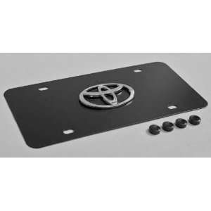  Toyota 3D Logo on Black steel License Plate: Automotive