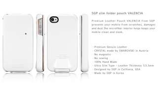 SGP Leather Pouch Case Valencia WHITE for iPhone 4S  