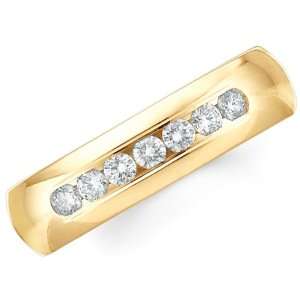  14k Yellow Gold Benchmark Channel Diamond Comfort Fit Ring 