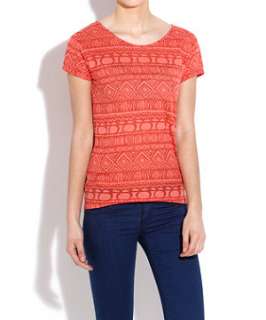 Red (Red) Aztec Patterned T Shirt  243235660  New Look