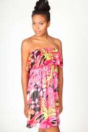 Product Reviews and Ratings   Dresses   Annette Palm Print Sun Dress 
