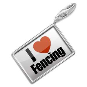 FotoCharms I Love Fencing   Charm with Lobster Clasp For 