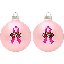 Topperscot San Francisco 49ers Breast Cancer Awareness Ornaments Set 