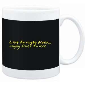 Mug Black  LIVE TO Rugby Fives ,Rugby Fives TO LIVE   Sports 