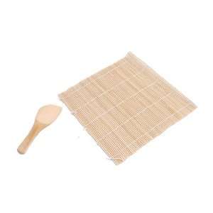 Japanese Sushi Roll Bamboo Mat W/rice Paddle Set:  Kitchen 