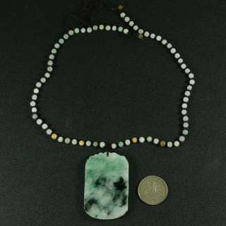   Badge Green Necklace 100% Genuine A Untreated Jadeite Jade  