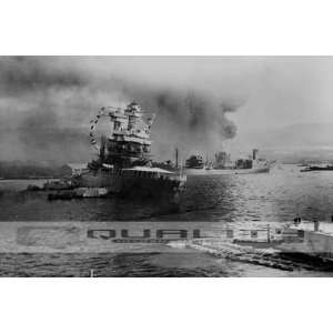 1941 World War 2 Pearl Harbor Ship Damage [16 x 24 Photograph]:  
