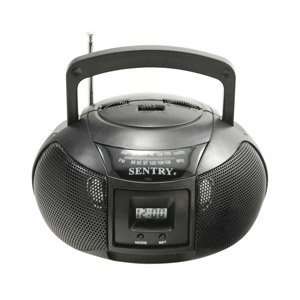  Sentry Mini Boom Box AM/FM Black: Electronics