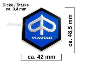 PIAGGIO 6 Eck EMBLEM Logo Aufkleber Vespa 125, Ape 50  