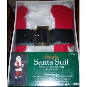  Holiday Time Santa Suit with Deluxe Fur Trim, Fits Up to 