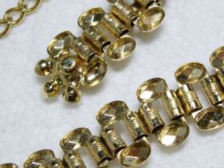   Tone & Rhinestone BOOKCHAIN Necklace & Dangle Earrings~Demi~Set  