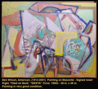 Abstract Painting Ben Wilson 1913 2001 New York WPA Florida Listed 