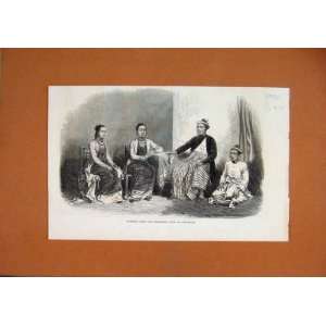   1870 Burmese Ladies Gentlemen Attendant Table Chairs: Home & Kitchen