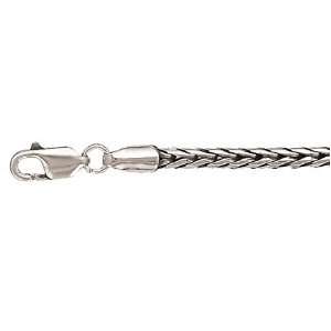  925 Silver Oxidized Fox Tail Chain 4mm 18IN Deluxe 