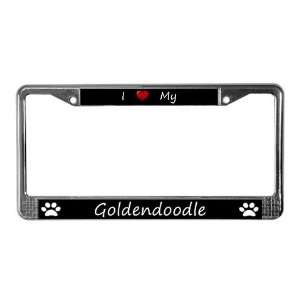  Black I Love My Goldendoodle License Plate Frame by 