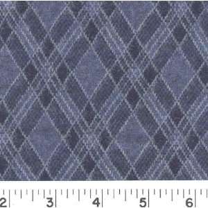  62 Wide Blue Argyle Plaid knit Fabric By The Yard Arts 