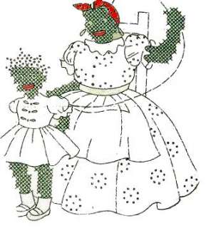 159 Mammy and child embroidery transfer pattern IRON ON  