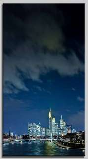 Leinwand Kunst Bild Skyline Frankfurt Hochhäuser Nacht  