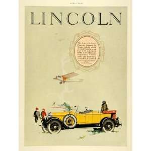  1926 Ad Antique Lincoln Automobile Airplane Aviation 