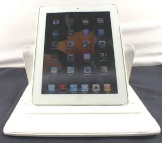 Edles iPad 2 Smart Cover Leder Case Schutz Hülle Etui Tasche in Weiss 