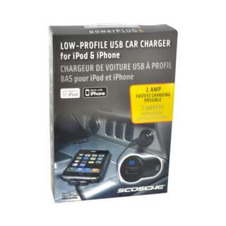 Black OEM Scosche powerPLUG Pro Low Profile USB Car Charger For iPhone 