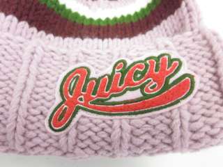 JUICY Girls Pink Purple Green Stripes Winter Hat  