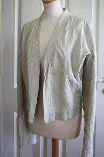   BY RICK OWENS FRENCH COUTURE IVORY LEATHER JACKET (40) * NWOT  