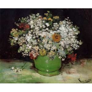  Oil Painting Vase with Zinnias and Other Flowers Vincent 