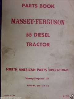 Massey Ferguson 55 Diesel Tractor Parts Manual  